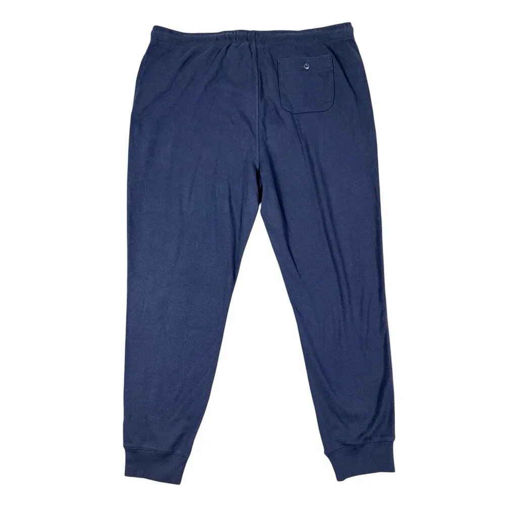 J.Crew Heritage Brushed Rib Knit Jogger Pants Mens XL Navy Cotton Drawstring